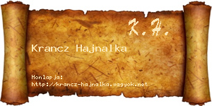 Krancz Hajnalka névjegykártya